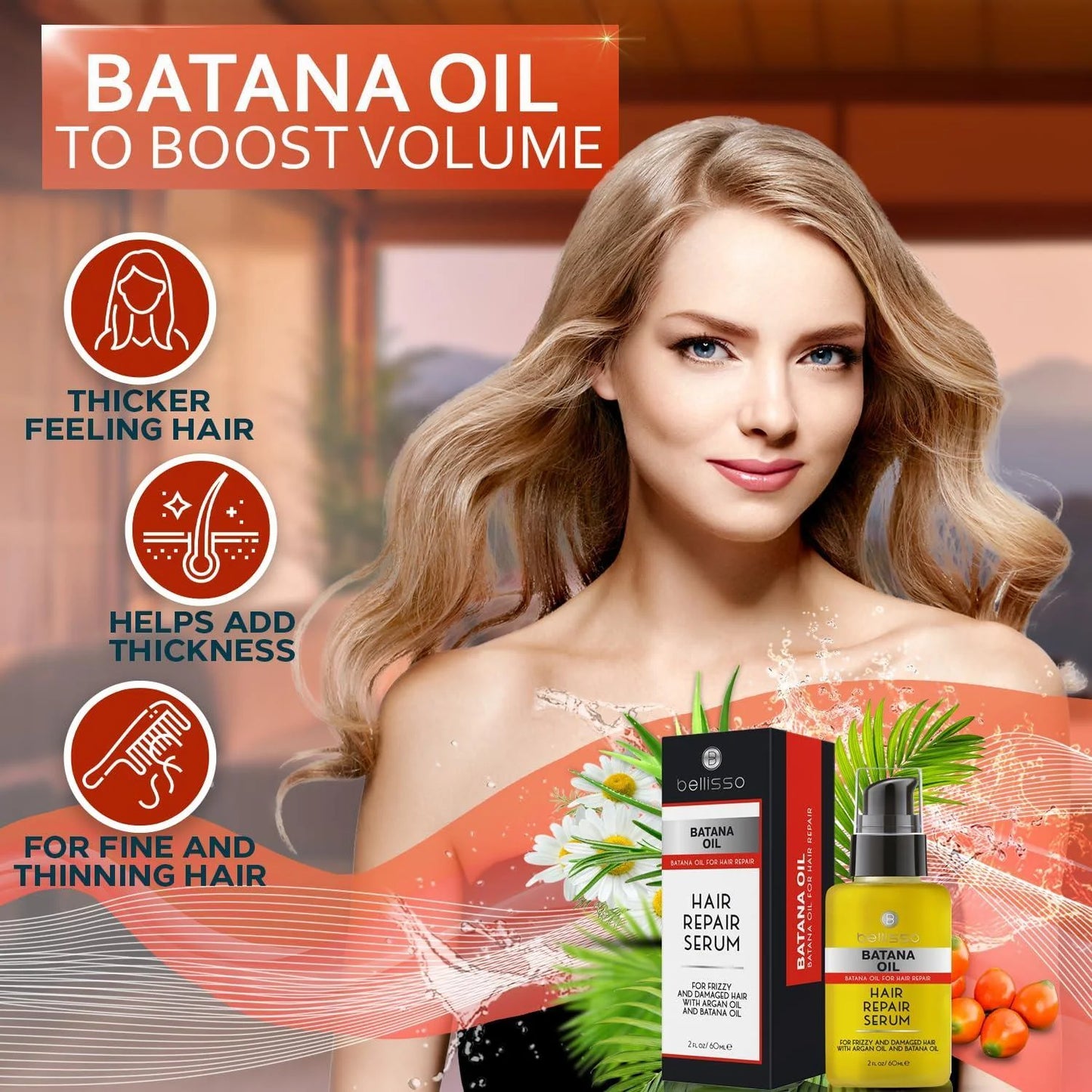 Batana Oil Hair Serum Repair Thinning Dry Damaged Fine and Split Ends